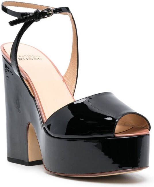 Francesco Russo 135mm patent-leather heels Black