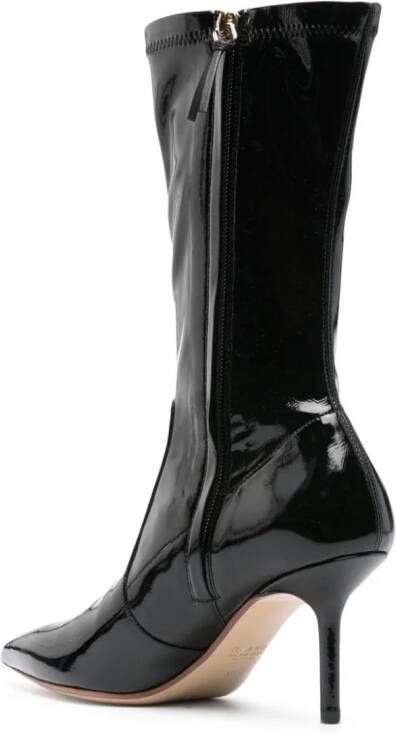 Francesco Russo 75mm patent leather boots Black