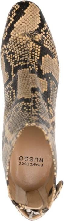 Francesco Russo 75mm snakeskin-effect boots Neutrals