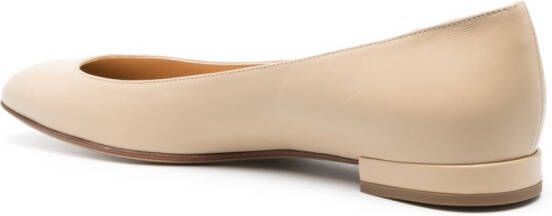 Francesco Russo leather ballerina shoes Neutrals