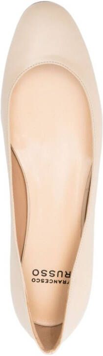 Francesco Russo leather ballerina shoes Neutrals