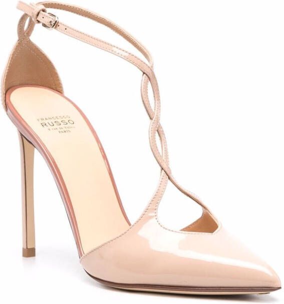 Francesco Russo pointed patent leather pumps Neutrals