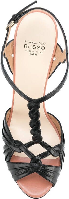 Francesco Russo T-bar 130 sandals Black