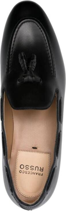 Francesco Russo tassel-detail leather loafers Black