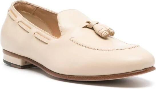 Francesco Russo tassel leather loafers Neutrals