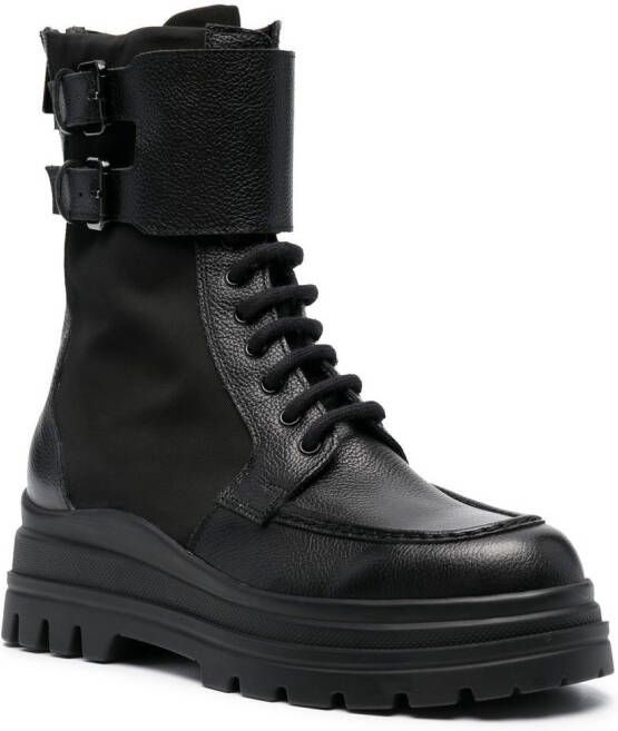 Fratelli Rossetti buckle-detail lace-up boots Black