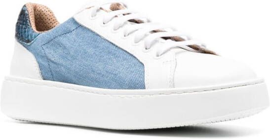 Fratelli Rossetti denim-panel low-top sneakers Blue