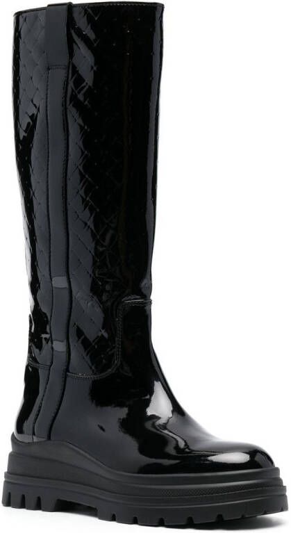 Fratelli Rossetti high-shine finish knee-length boots Black