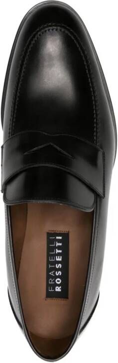 Fratelli Rossetti penny-slot polished leather loafers Black