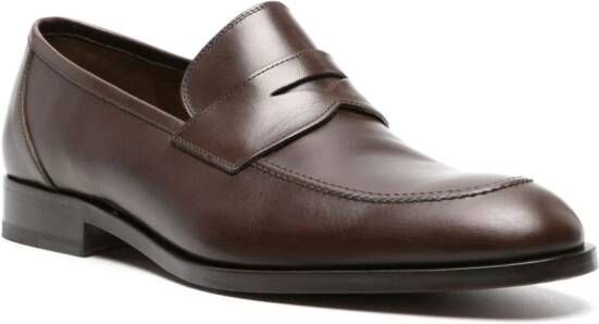 Fratelli Rossetti penny-slot polished leather loafers Brown