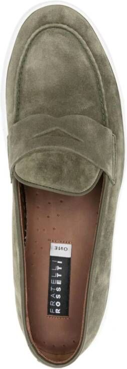 Fratelli Rossetti penny-slot suede loafers Green