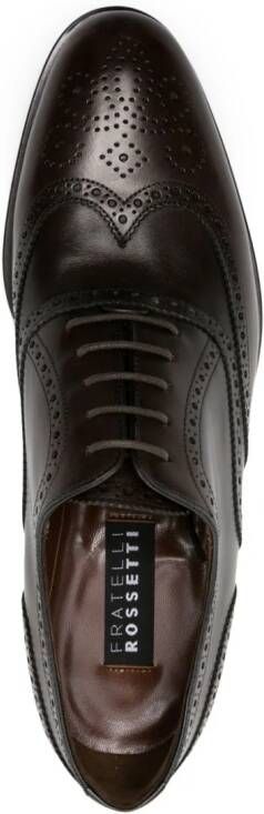 Fratelli Rossetti perforated-detail leather Oxford shoes Brown