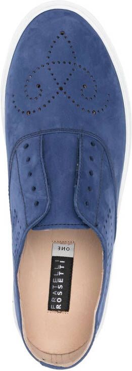 Fratelli Rossetti perforated laceless leather loafers Blue
