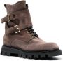 Fratelli Rossetti suede buckle-strap lace-up boots Brown - Thumbnail 2