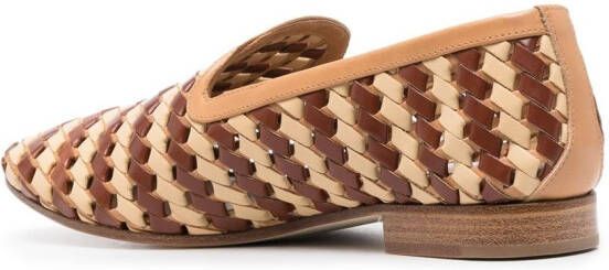 Fratelli Rossetti woven leather loafers Neutrals