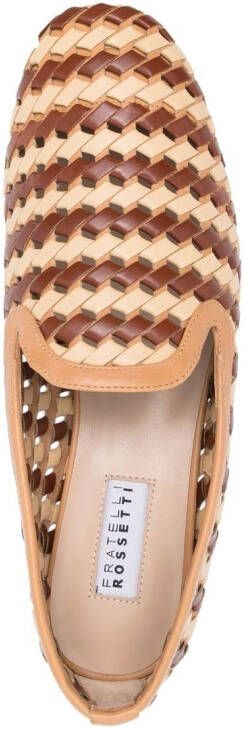 Fratelli Rossetti woven leather loafers Neutrals