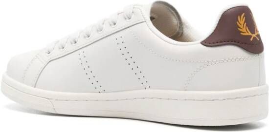 Fred Perry embroidered-logo leather sneakers White