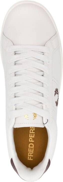 Fred Perry embroidered-logo leather sneakers White