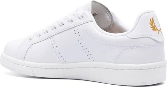Fred Perry embroidered-logo leather sneakers White