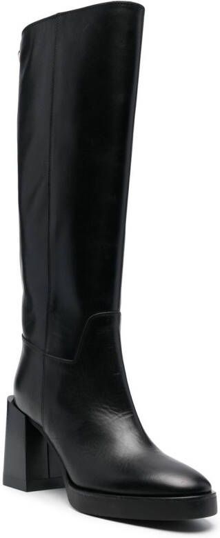 Furla 100mm Greta leather knee high boots Black