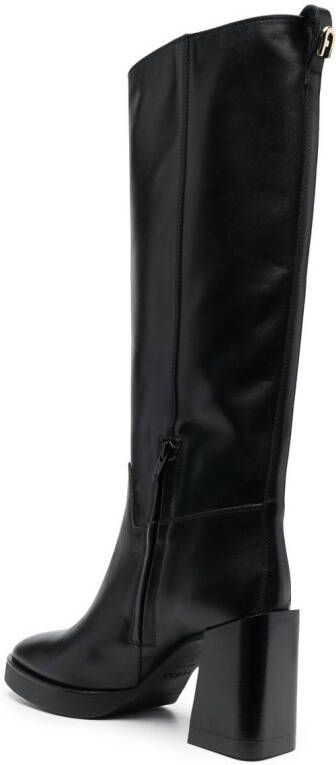 Furla 100mm Greta leather knee high boots Black