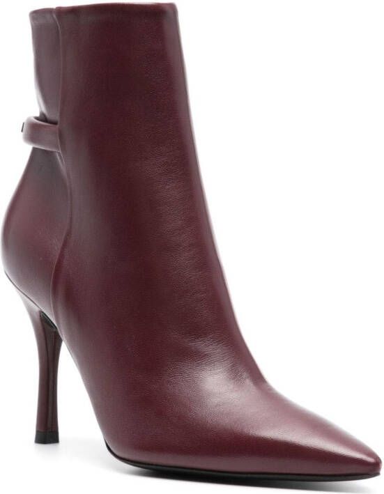Furla 100mm pointed-toe ankle boots Red