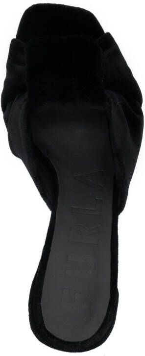 Furla 70mm twist-detail leather mules Black