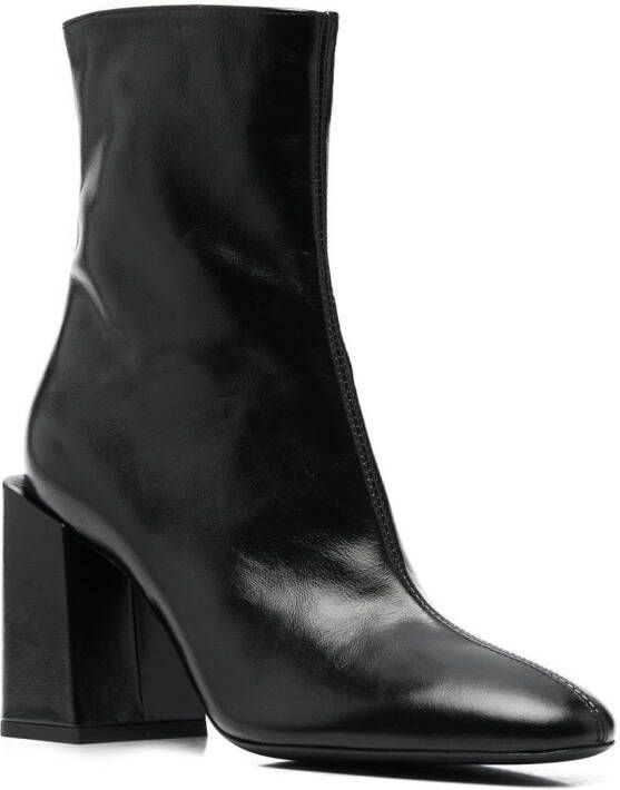 Furla 85mm block-heel leather ankle boots Black