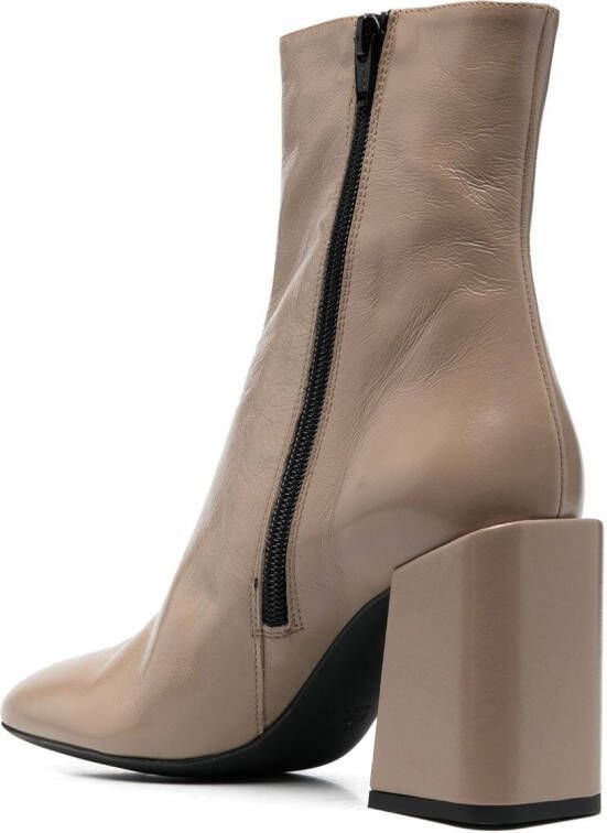 Furla 85mm block-heel leather ankle boots Green