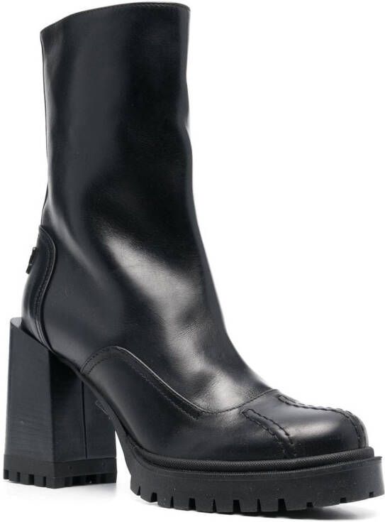 Furla ankle 90mm block heeled boots Black