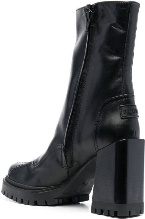 Furla ankle 90mm block heeled boots Black
