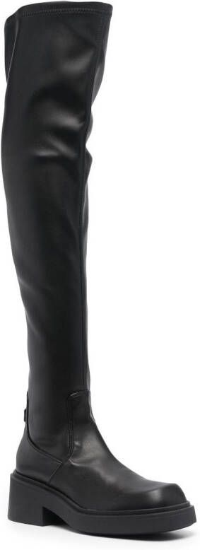 Furla Attitude 35mm leather thigh-high boots Black