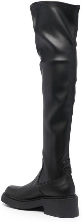 Furla Attitude 35mm leather thigh-high boots Black