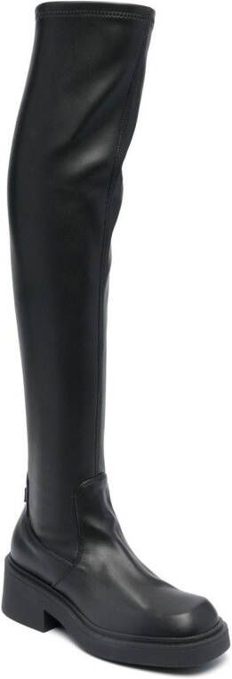Furla Attitude leather thigh-high boots Black