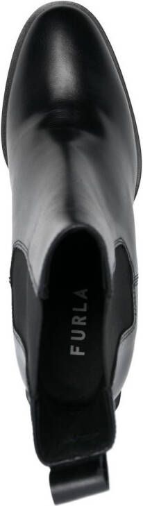 Furla Greta 90mm leather Chelsea boots Black