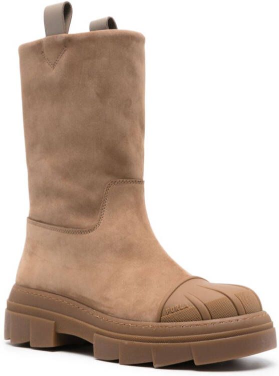 Furla Gum leather boots Neutrals