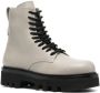 Furla lace-up leather boots Grey - Thumbnail 2