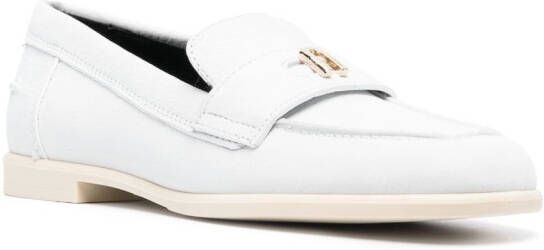 Furla logo-plaque detail loafers White