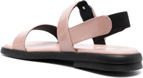 Furla logo-plaque patent-leather sandals Pink