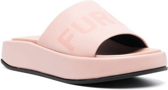 Furla logo-print slides Pink