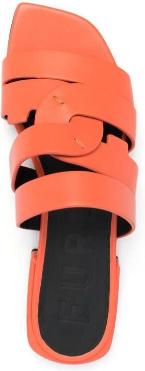Furla multi-strap leather sandals Orange