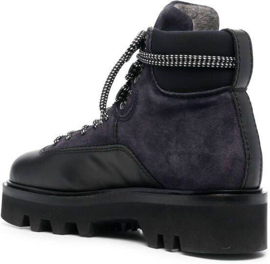 Furla panelled lace-up boots Black