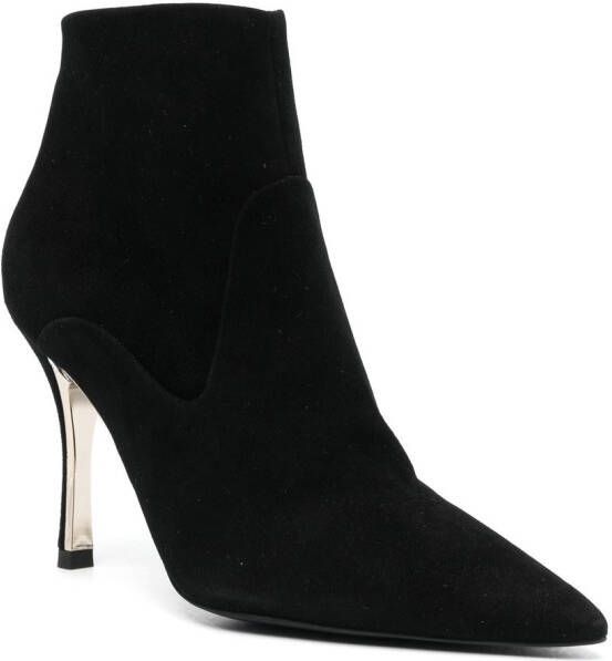 Furla pointed 90mm heeled boots Black