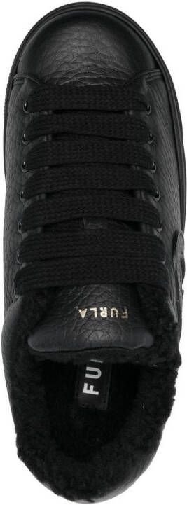 Furla shearling-lined low-top sneakers Black
