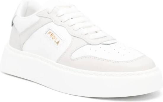 Furla Sport logo-lettering leather sneakers White