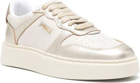 Furla sport low-top leather sneakers Neutrals