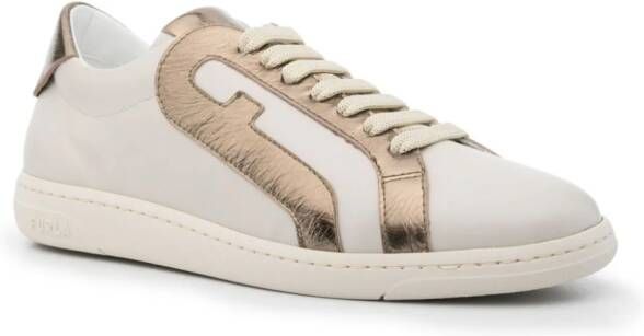 Furla Twist Arch-motif leather sneakers Neutrals