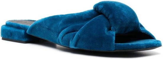 Furla velvet knot-detail 25mm sandals Blue