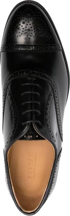 FURSAC almond-toe leather derby shoes Black