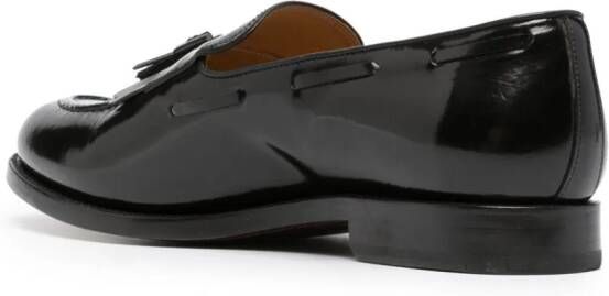 FURSAC tassel-detail patent leather loafers Black